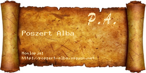 Poszert Alba névjegykártya